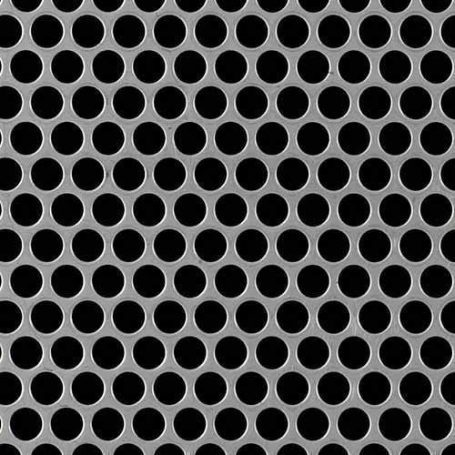 A perforated aluminum sheet with staggered square holes